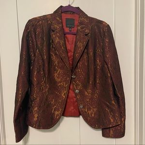 The limited size 10 dark cranberry and bronze iridescent evening blazer!